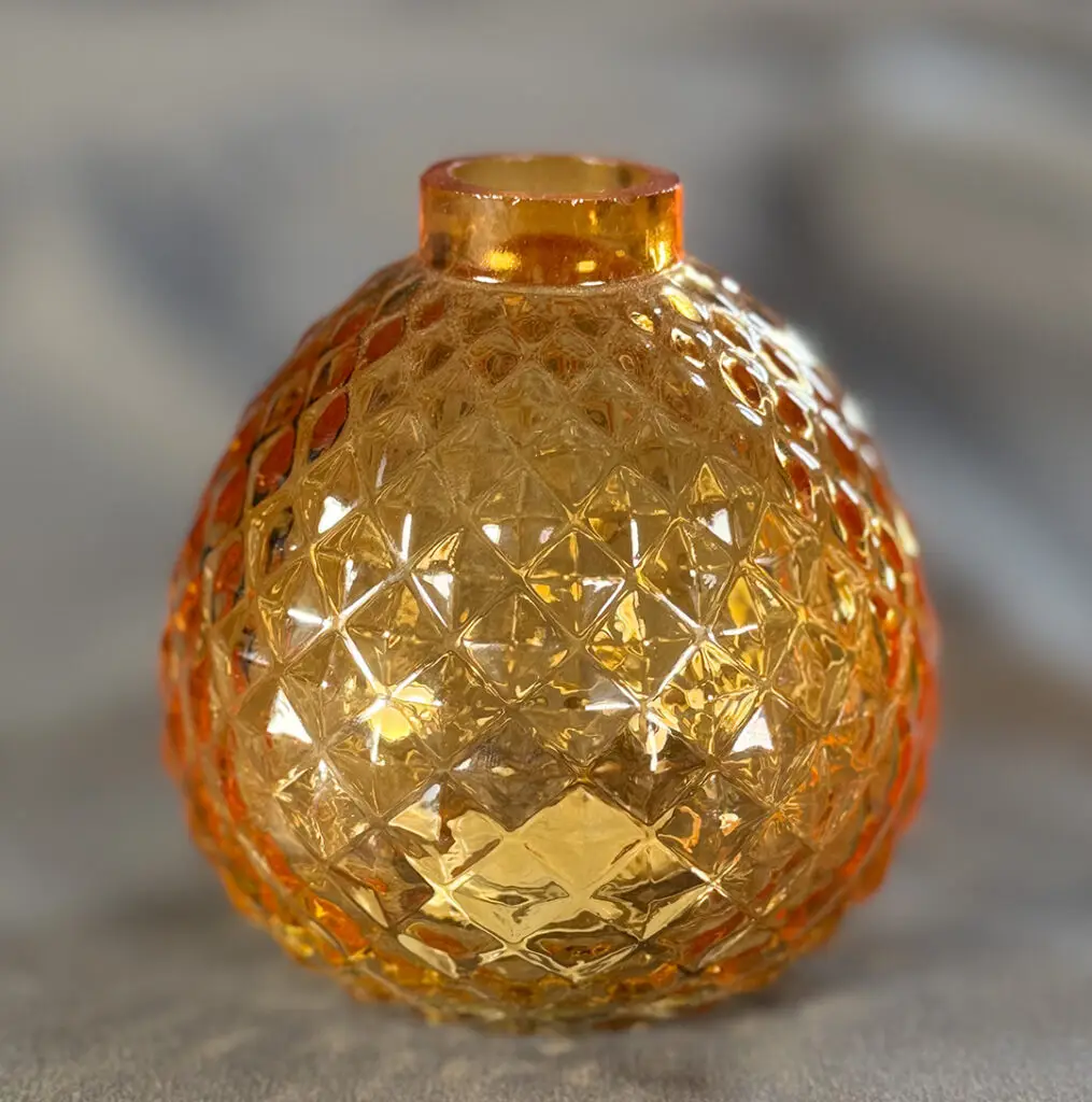 Glasvase &bdquo;Amber glow&ldquo; &ndash; 9 cm | Gold-Orange