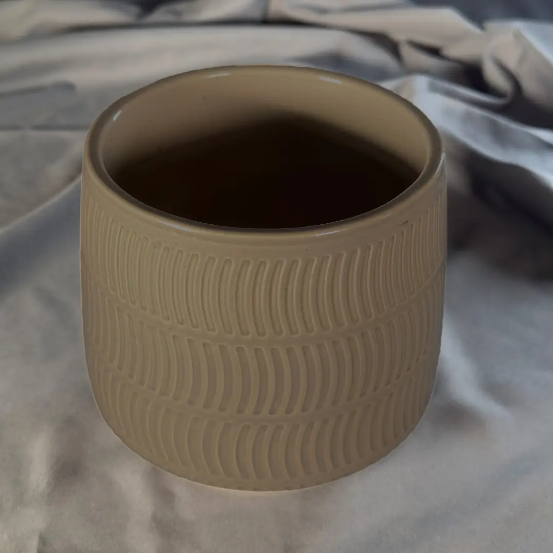 Keramikvase „Soft Lines“ – 16 cm | Beige – Bild 3