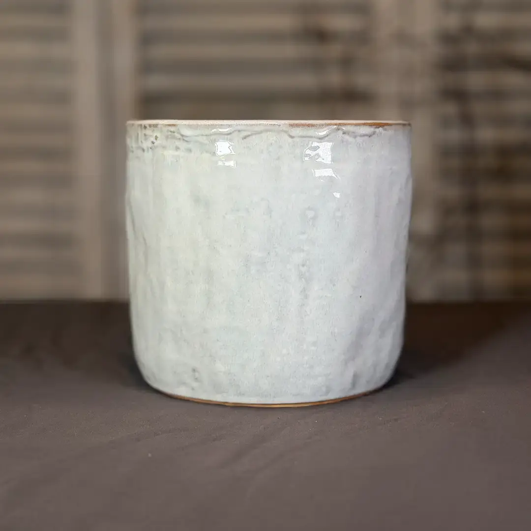 Keramik-Übertopf „Limestone“ 17 cm | Crèmeweiß – Bild 2