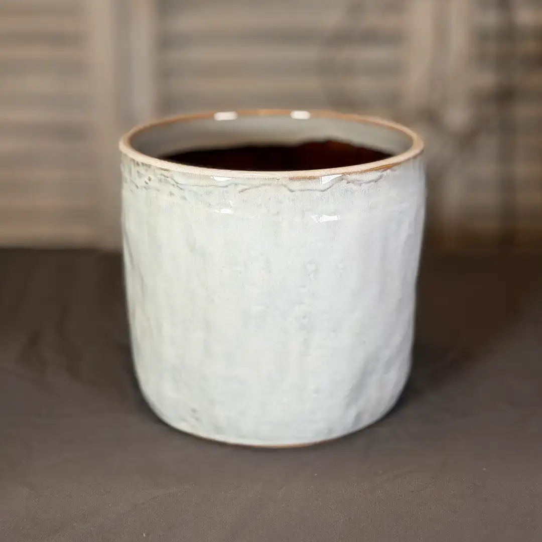 Keramik-Übertopf „Limestone“ 17 cm | Crèmeweiß – Bild 3