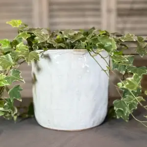 Keramik-Übertopf „Limestone“ 17 cm | Crèmeweiß