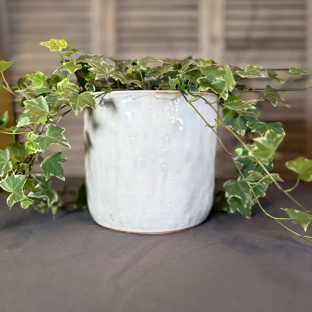 Keramik-Übertopf „Limestone“ 17 cm | Crèmeweiß – Bild 7